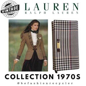 Vintage 1970s Lauren By Ralph Lauren Women's Trifold Textile Houndstooth